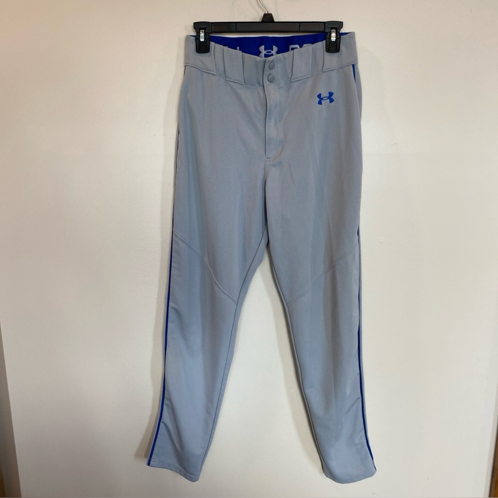 Under Armour Baseball Pants Gray Blue Mens Medium Lightweight
